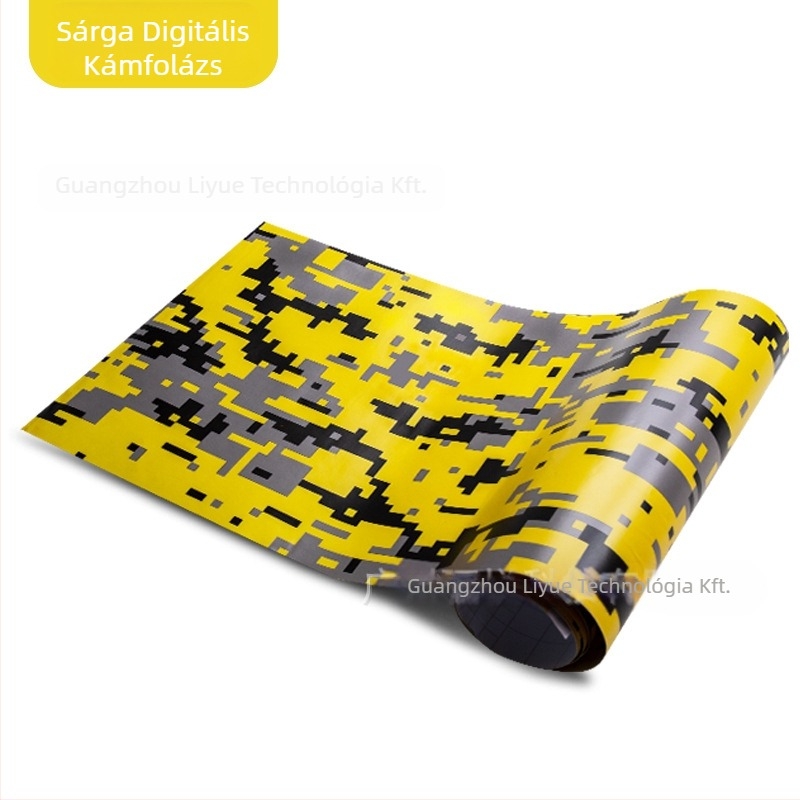 Autó karosszériájának matricája kamufláž mintával; Anyag: matrica; Egyedi feldolgozás: igen; Telepítés: ragasztással