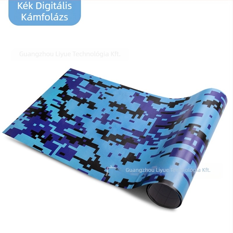 Autó karosszériájának matricája kamufláž mintával; Anyag: matrica; Egyedi feldolgozás: igen; Telepítés: ragasztással