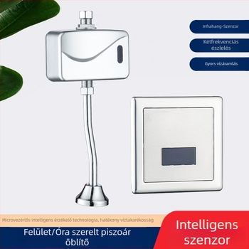 Infravörös szenzoros piszoár öblítő szelep – kettős telepítés (felületi és rejtett), modell XBGY1, AC/DC tápegység, normál víznyomás, 10 s öblítés, ABS test