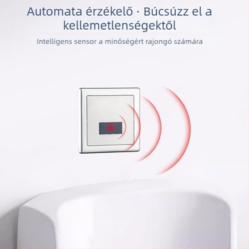 Infravörös szenzoros piszoár öblítő szelep – kettős telepítés (felületi és rejtett), modell XBGY1, AC/DC tápegység, normál víznyomás, 10 s öblítés, ABS test