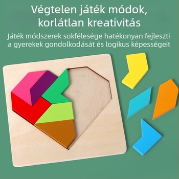 Fából készült Montessori geometriai formák puzzle blokkok gyerekeknek 4–6 évesek, sík puzzle testre szabható rajzok alapján