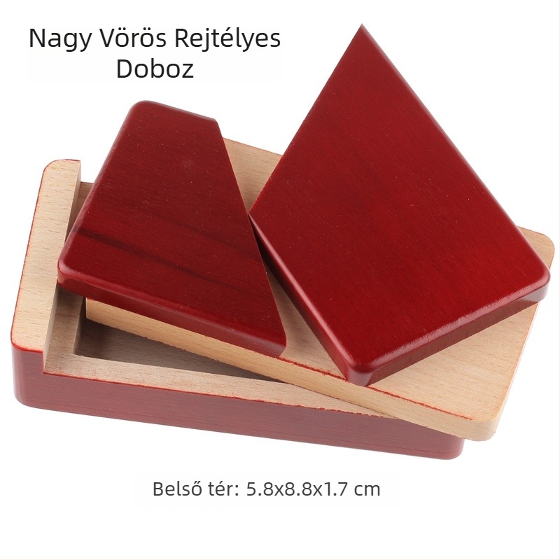 Fából készült Kongming záras rejtvénydoboz – Luban zár, kinyitható puzzle, DIY, 7–14 éveseknek