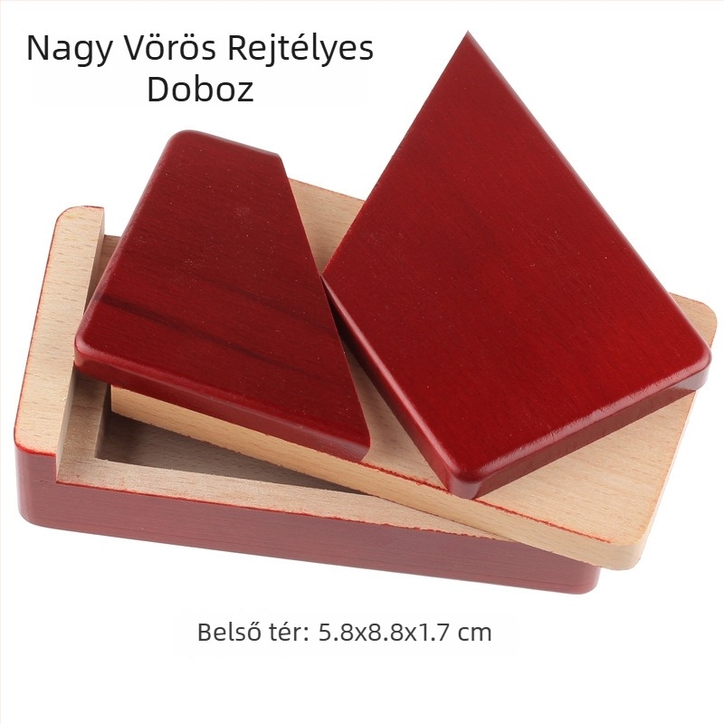 Fából készült Kongming záras rejtvénydoboz – Luban zár, kinyitható puzzle, DIY, 7–14 éveseknek
