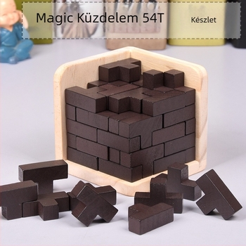 Fából készült Luban Lock puzzle (Kongming Lock) 7–14 éveseknek, DIY-barát