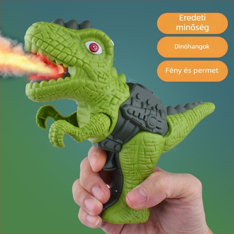 Műanyag dinoszaurusz permetező játék, világítással és dínó üvöltéssel, kézben tartható vízipisztoly 4-6 éves gyerekeknek