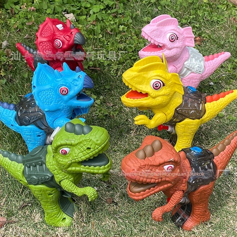 Műanyag dinoszaurusz permetező játék, világítással és dínó üvöltéssel, kézben tartható vízipisztoly 4-6 éves gyerekeknek