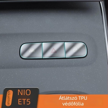 NIO ET5T-hez TPU belső védőfilm – füstös fekete központi konzol és kijelző fólia, védelem a légbeömlőknél