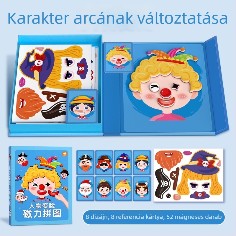 Mágneses öltöztetős puzzle – hercegnő témájú DIY játék lányoknak, 4–6 éveseknek