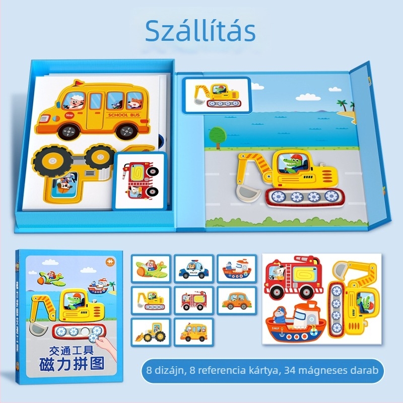 Mágneses öltöztetős puzzle – hercegnő témájú DIY játék lányoknak, 4–6 éveseknek