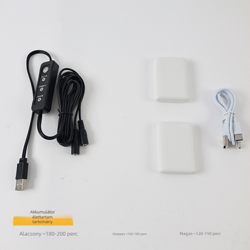 Uniszex USB-melegítő papucs — velúr felsőrész, EVA talp, állítható hőmérsékletű fűtés