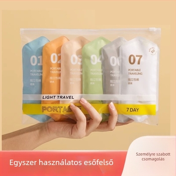 Egyszer használatos gyerekeknek szóló, rajzfilm-stílusú esőkabát, csőcsomagolásban, 1-Y