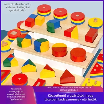 Mu Zhile 3D fa puzzleblokkok – geometriai formák egyeztetése gyerekeknek 4–6 évesek
