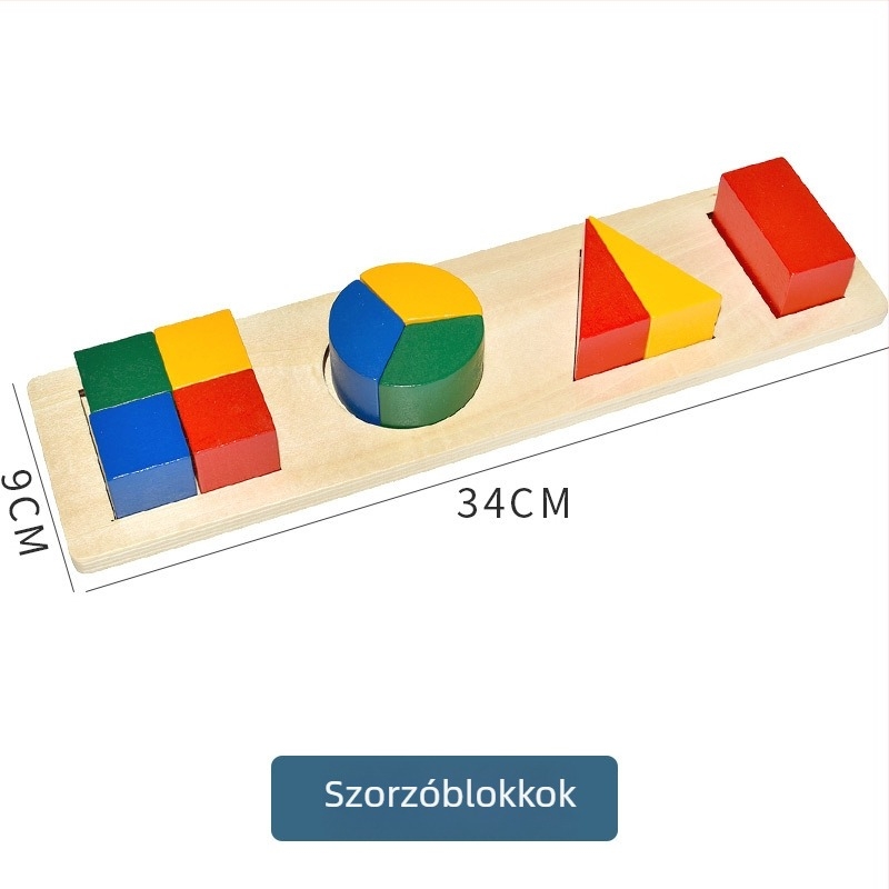 Mu Zhile 3D fa puzzleblokkok – geometriai formák egyeztetése gyerekeknek 4–6 évesek
