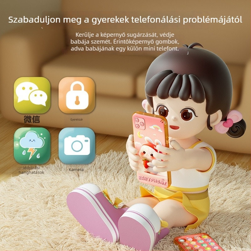 Oktató játéktelefon gyerekeknek — újratölthető, interaktív tanulótelefon zene és érzelmi interakcióval (4–6 éveseknek)