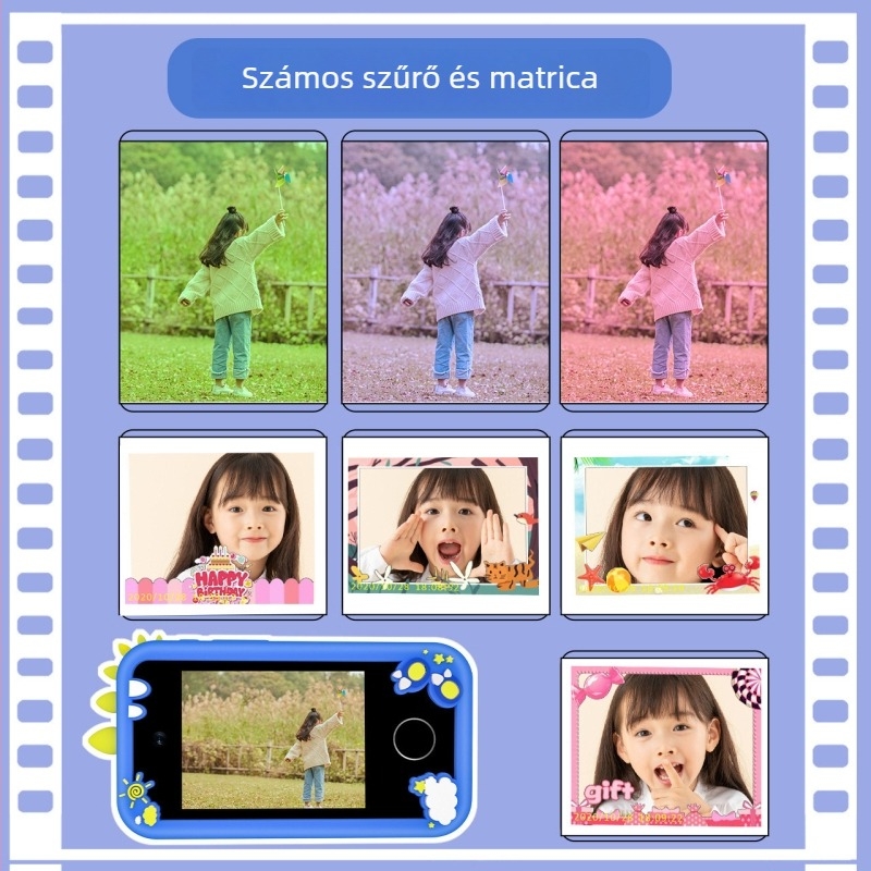Gyerekek intelligens játéktelefon fényképező- és videófelvételi kamerával, MP3 lejátszó, zseblámpa, ébresztőóra és kalkulátor