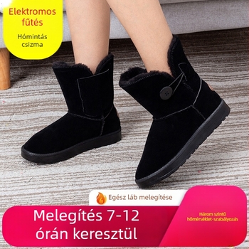 Női USB-s fűtött papucs szőrme belsővel, újratölthető
