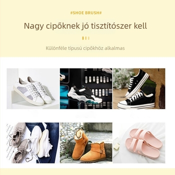 Cipőtisztító ecset, hosszú nyéllel, PP anyag, kopásálló, tisztítás és fertőtlenítés