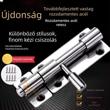 Fúrás nélküli rozsdamentes acél ajtózár, fa ajtókhoz és ablakokhoz, kis antifolt retesz, felületre szerelt, retró stílus