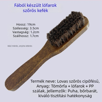Cipő ecset lófaromból, retro stílus, puha sörtés a cipők ápolásához és polírozásához (Anyag: lófarom; Funkció: ápolás; Eredet: Kontinentális Kína)