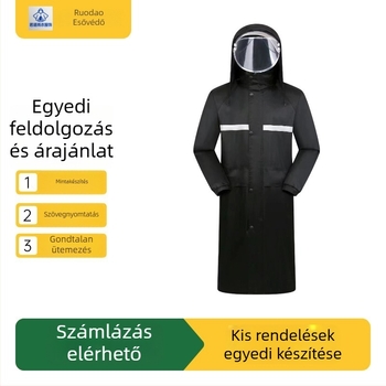 Személyre szabott hosszú esőponcsó, fényvisszaverő, uniszex, egy darabból álló, megerősített kivitel