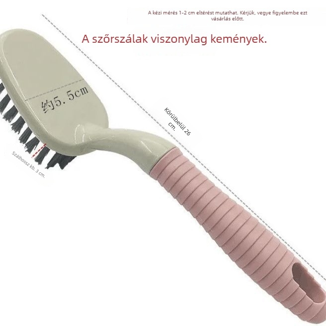 Hosszú fogantyújú padlókefe kemény sörtékkel a padlók, csempék és falak tisztításához; többfunkciós cipő- és mosókefe