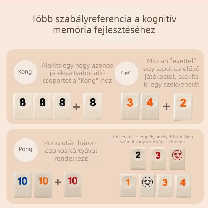 Izraeli Mahjong hordozható társasjáték kártyákkal - Műanyag oktatási játék 4–61 éveseknek