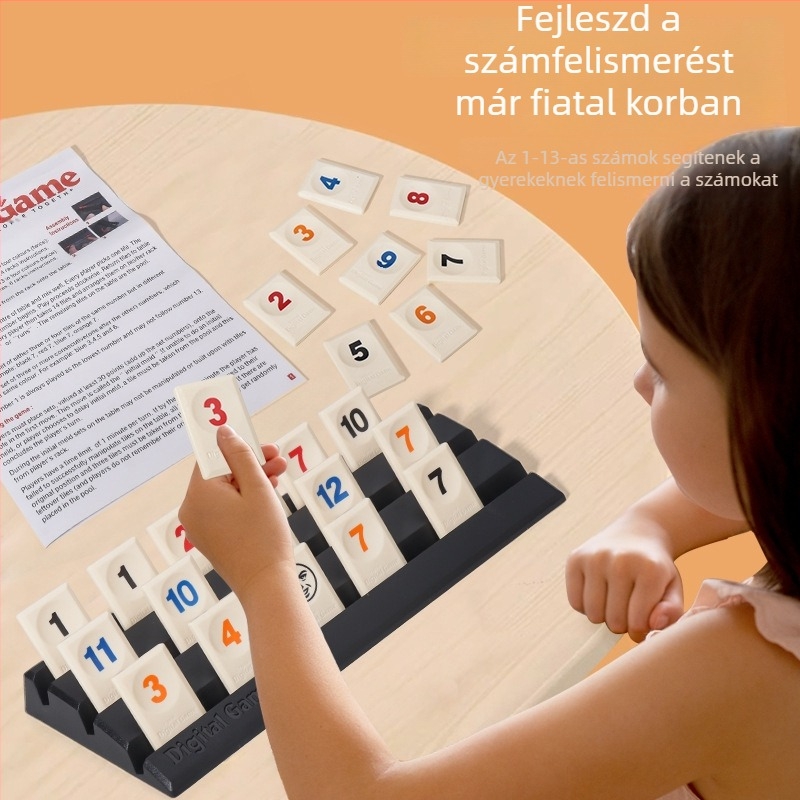 Izraeli Mahjong hordozható társasjáték kártyákkal - Műanyag oktatási játék 4–61 éveseknek