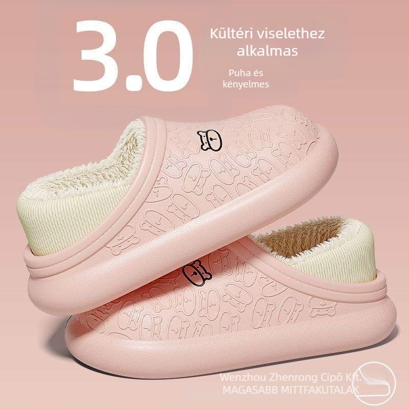Otthoni papucsok (EVA felső és EVA talp, gyapjú bélés, egyszínű dizájn, vulkanizált talp, könnyű)