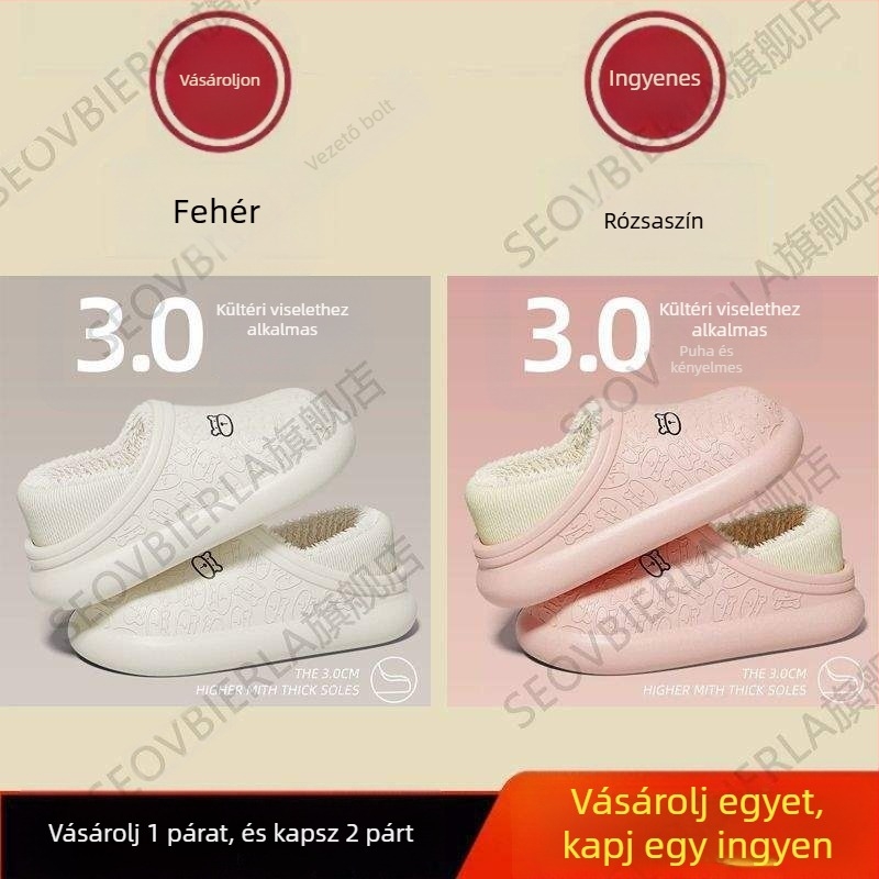 Otthoni papucsok (EVA felső és EVA talp, gyapjú bélés, egyszínű dizájn, vulkanizált talp, könnyű)