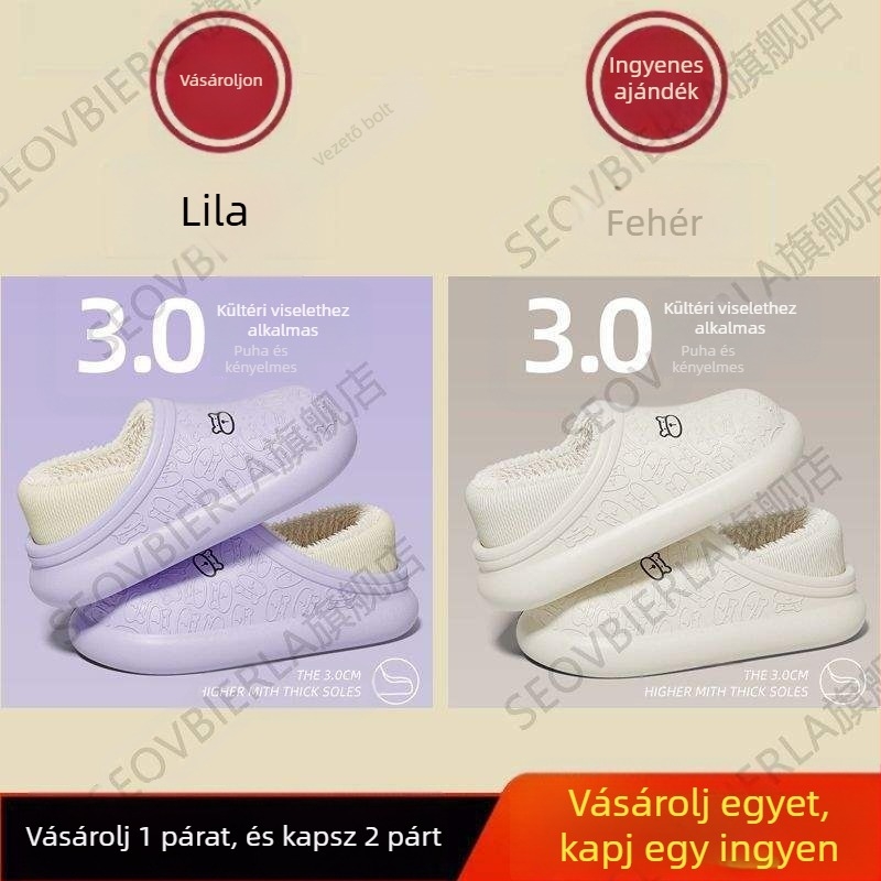 Otthoni papucsok (EVA felső és EVA talp, gyapjú bélés, egyszínű dizájn, vulkanizált talp, könnyű)