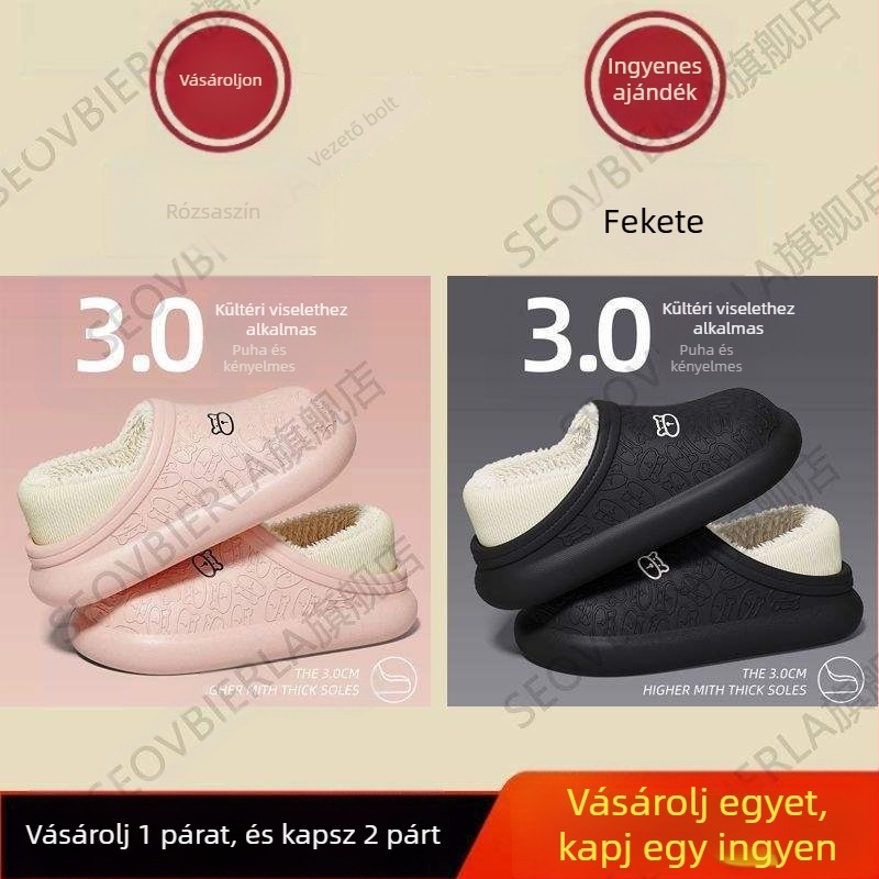 Otthoni papucsok (EVA felső és EVA talp, gyapjú bélés, egyszínű dizájn, vulkanizált talp, könnyű)