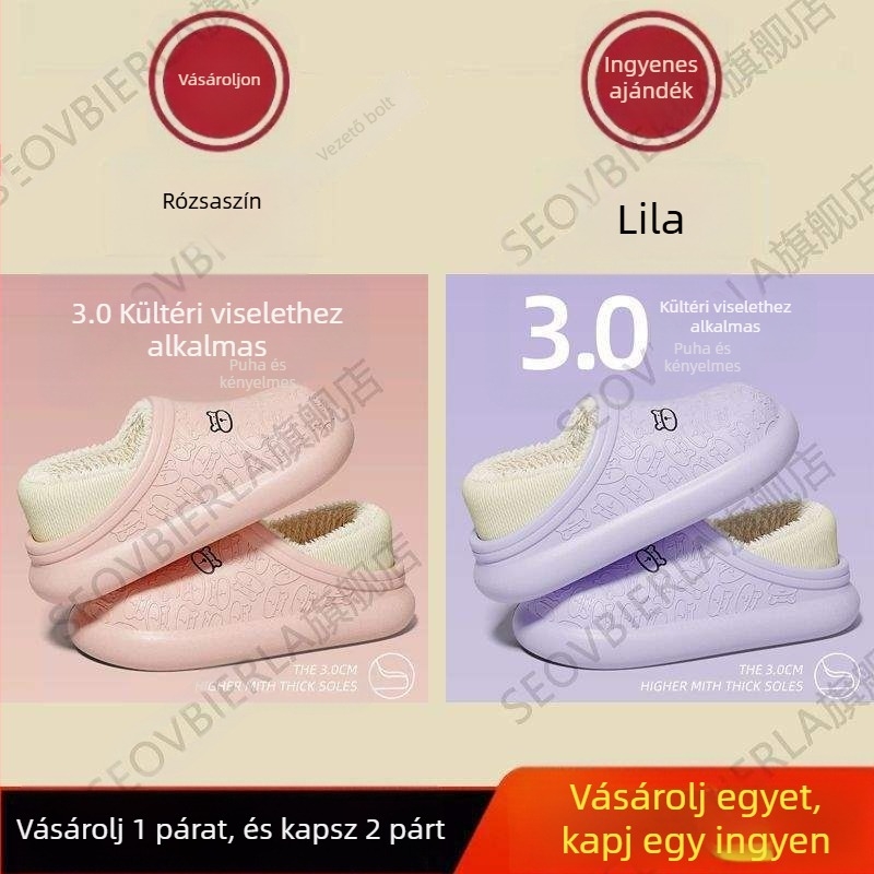 Otthoni papucsok (EVA felső és EVA talp, gyapjú bélés, egyszínű dizájn, vulkanizált talp, könnyű)