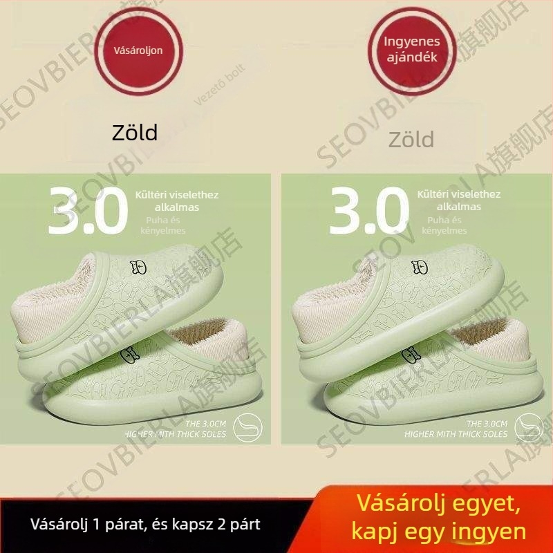 Otthoni papucsok (EVA felső és EVA talp, gyapjú bélés, egyszínű dizájn, vulkanizált talp, könnyű)