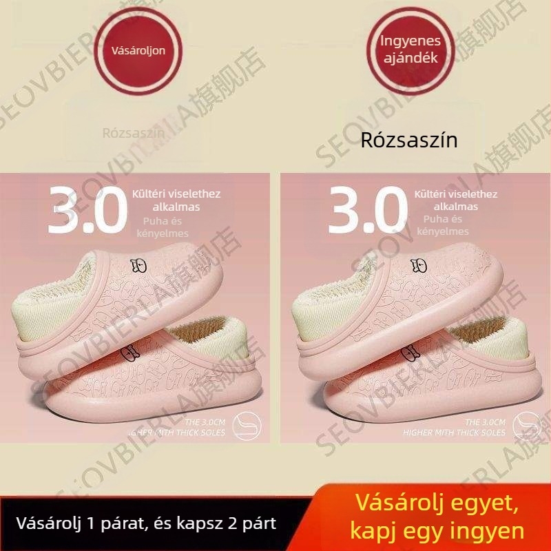 Otthoni papucsok (EVA felső és EVA talp, gyapjú bélés, egyszínű dizájn, vulkanizált talp, könnyű)