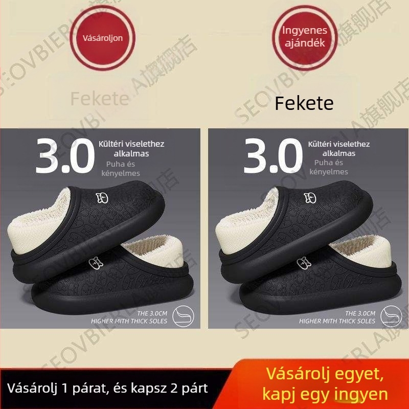 Otthoni papucsok (EVA felső és EVA talp, gyapjú bélés, egyszínű dizájn, vulkanizált talp, könnyű)