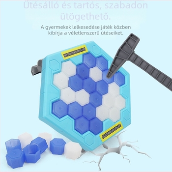 Xunbei Pingvin Ice-Breaker társasjáték gyerekeknek, két játékos - műanyag belső használatra készült puzzle, 4-6 éveseknek, fejleszti a kéz-szem koordinációt és a szülő-gyermek kommunikációt