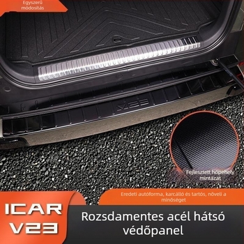 Chery iCAR V23-kompatibilis rozsdamentes acélból készült hópehely mintázatú küszöbprofil és belépőpedál felület