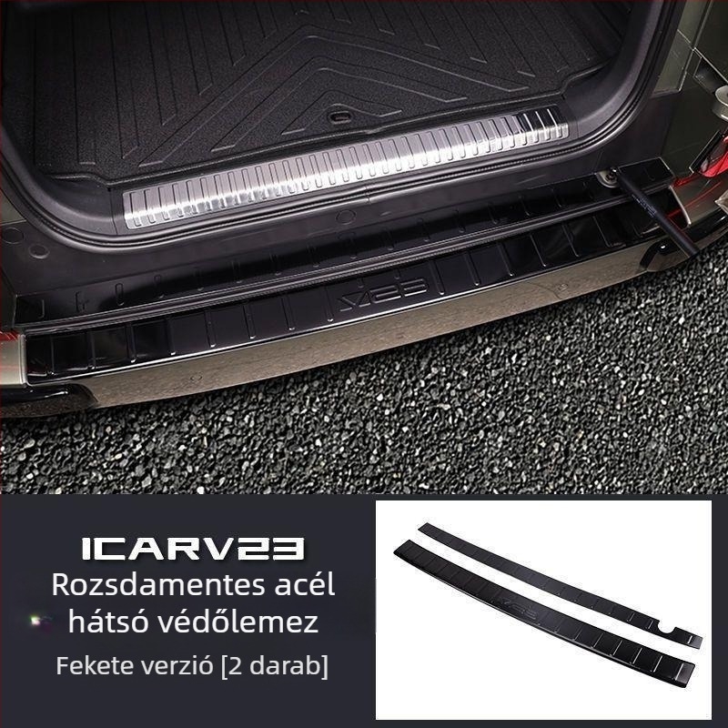 Chery iCAR V23-kompatibilis rozsdamentes acélból készült hópehely mintázatú küszöbprofil és belépőpedál felület