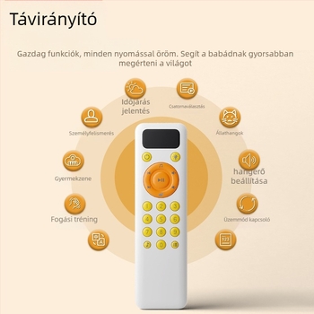 Távirányítható oktató játék zenével, 0–3 éveseknek, multifunkcionális (Anyag: műanyag • Tápellátás: normál száraz elem • Korosztály: 0–3 év)