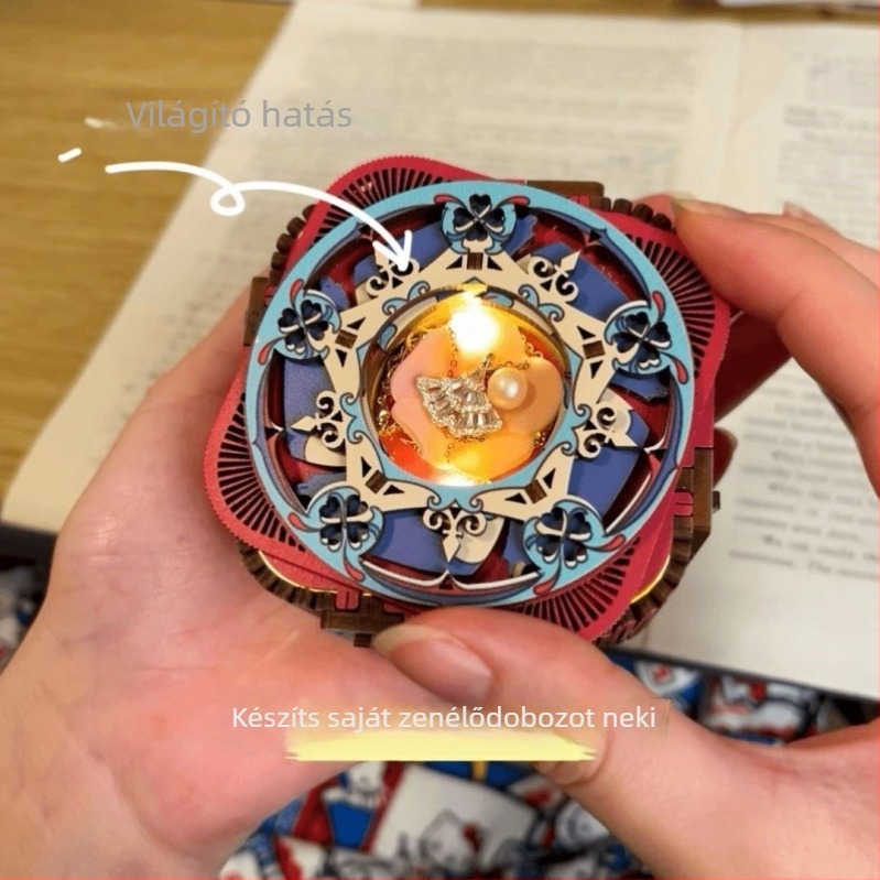 Fából készült DIY zenei doboz, 3D modell, gravírozás és UV-nyomtatás