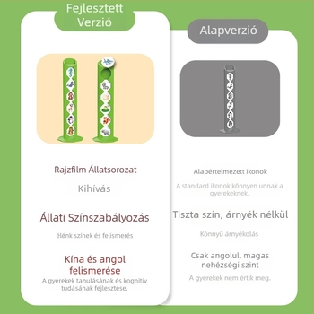 Két személyes állatos társasjáték gyerekeknek: oktató logikai gondolkodás fejlesztő játék; Anyag: műanyag; 4–6 éveseknek megfelelő; Interaktív játék; Színes doboz