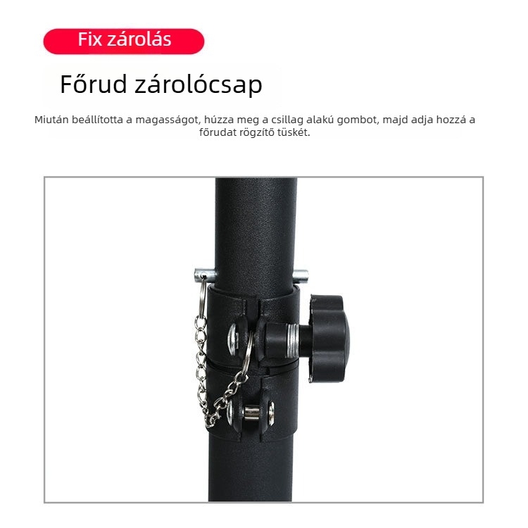 Padlón álló, mozgatható monitor/TV állvány, modell 0037B1, vasból készült tartó, mechanikus vezérlés, falra szerelhető opció nélkül