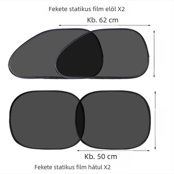 Autó oldalsó ablakához árnyékoló függöny — PMMA, univerzális illeszkedés, minimalist stílus, telepítés statikus matricával, egyedi feldolgozás