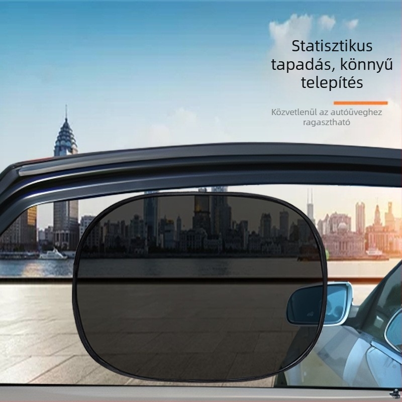 Autó oldalsó ablakához árnyékoló függöny — PMMA, univerzális illeszkedés, minimalist stílus, telepítés statikus matricával, egyedi feldolgozás