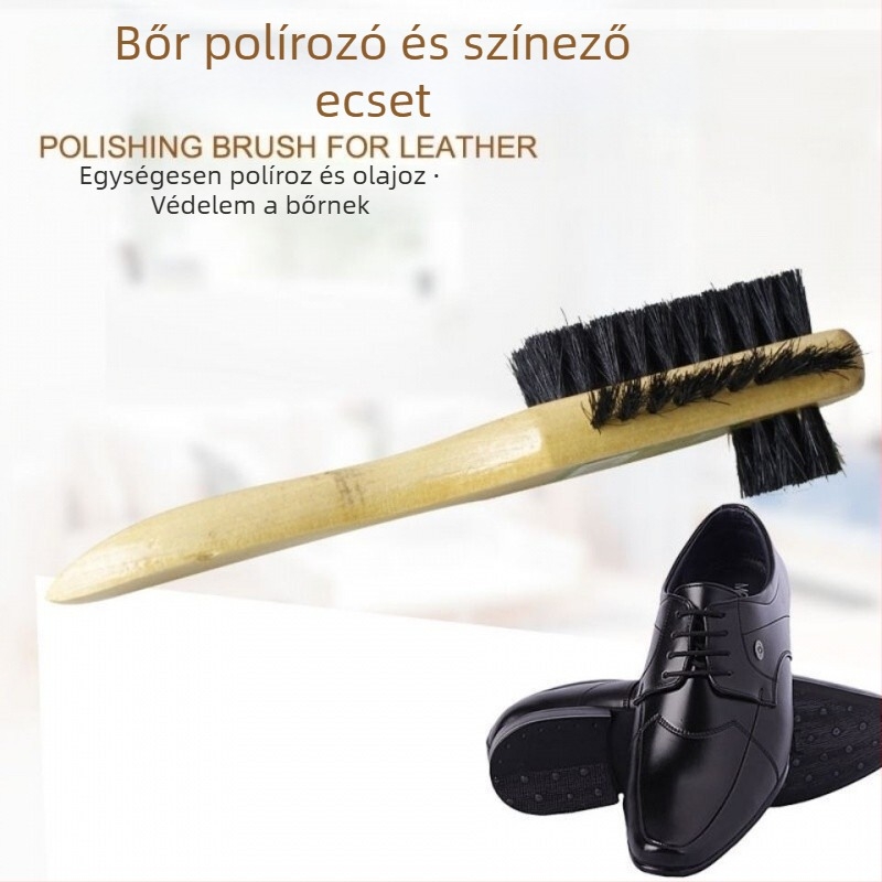 Cipőtisztító ecset fa nyéllel, multifunkcionális, fertőtlenítés (modell Bz-6231)