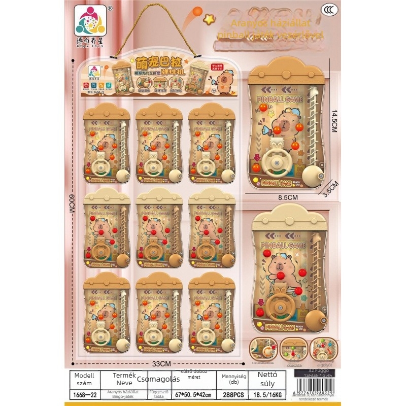 Műanyag gyerekeknek készült beltéri pinball játék 4–6 éveseknek — oktató puzzle, logikai fejlesztés, kéz- és agy koordináció, 3C tanúsítvánnyal