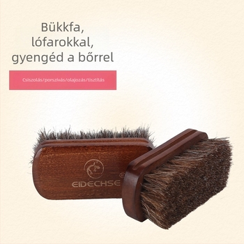 Eidechse cipőtisztító ecset tömörfa nyéllel, lóvesszőből, bőrápoláshoz, 100 darabos csomag