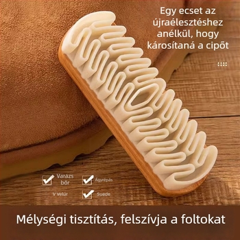 Velúr cipőhöz való kefefej, plüss anyag, puha sörték, tisztítás
