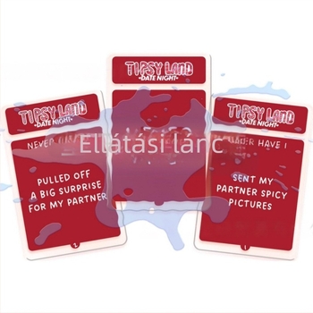 Tipsy Land Parti társasjáték — kártyás játék, anyag: papír, csomagolás: színes doboz, 4–6 éves kortól, közösségi eseményekhez