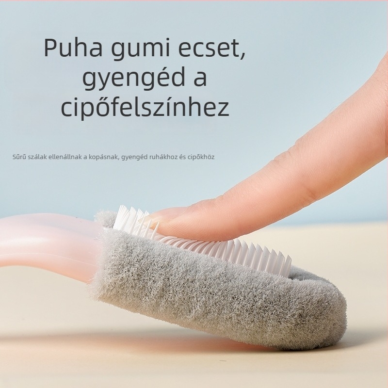 Miaojie cipőseprő – kettős fej, hosszú nyél, PP/PE anyag, cipőápolás, 24 darabos készlet